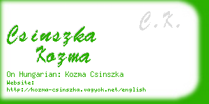 csinszka kozma business card